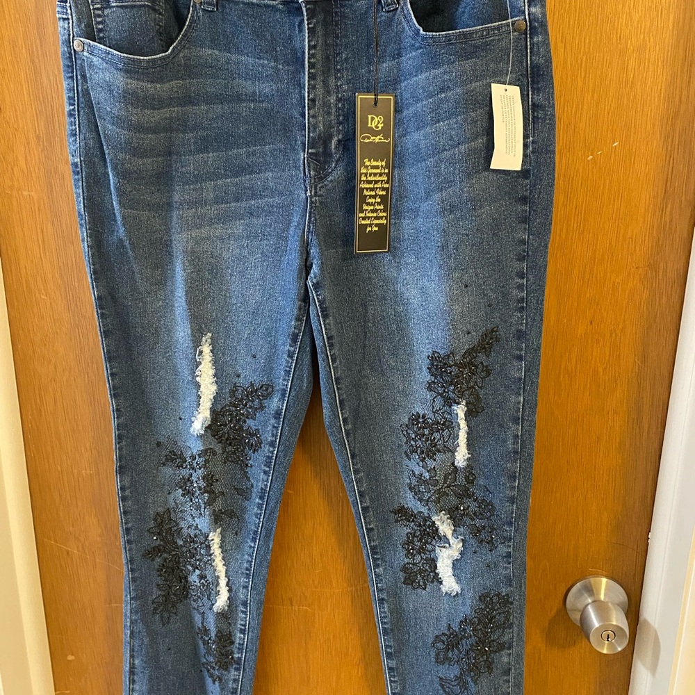 DG2 by Diane Gilman Indigo Straight Leg Jeans